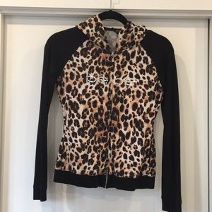 Bebe leopard Zip up Hoodie 💕